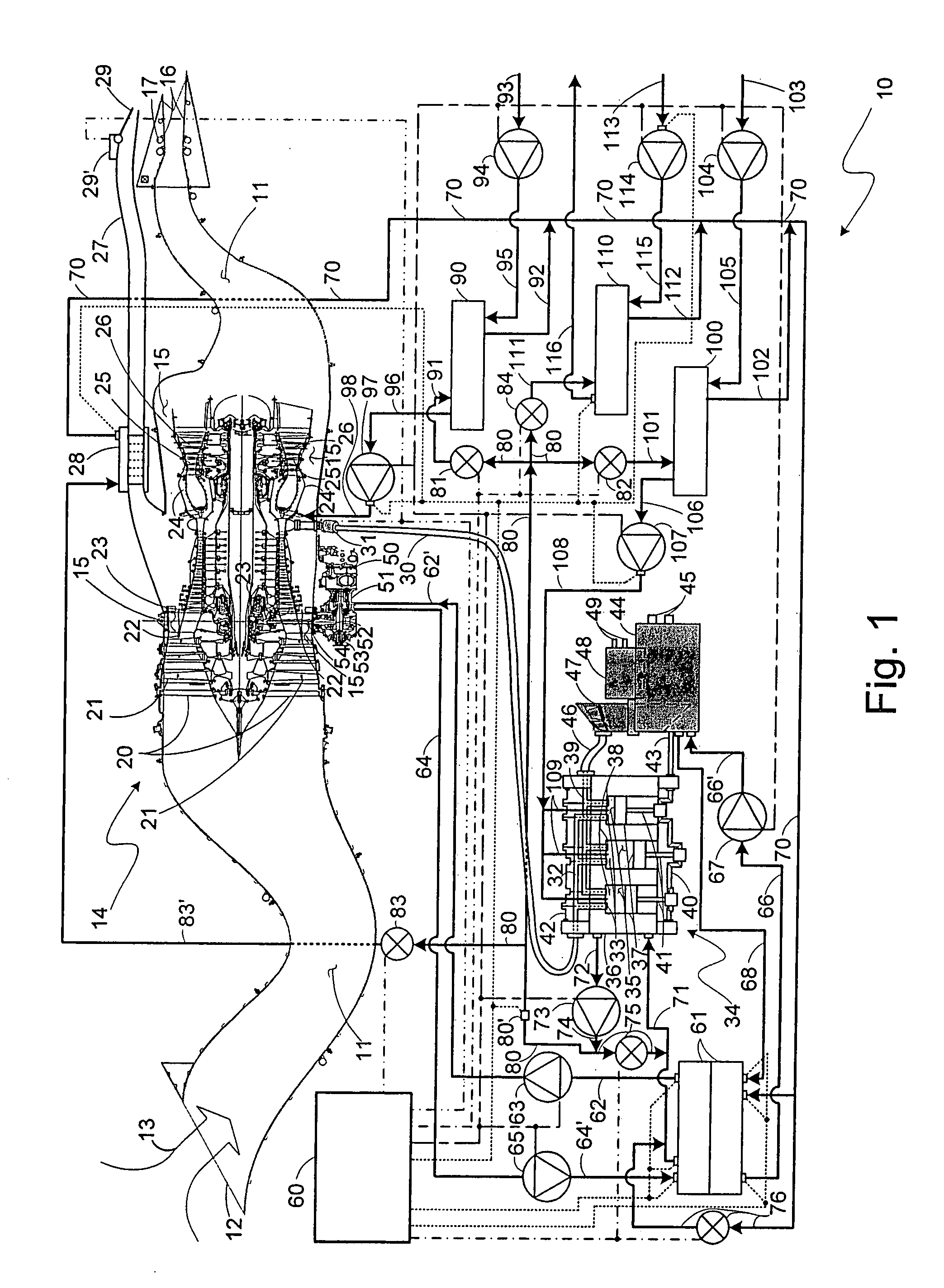 Aircraft combination engines thermal management system