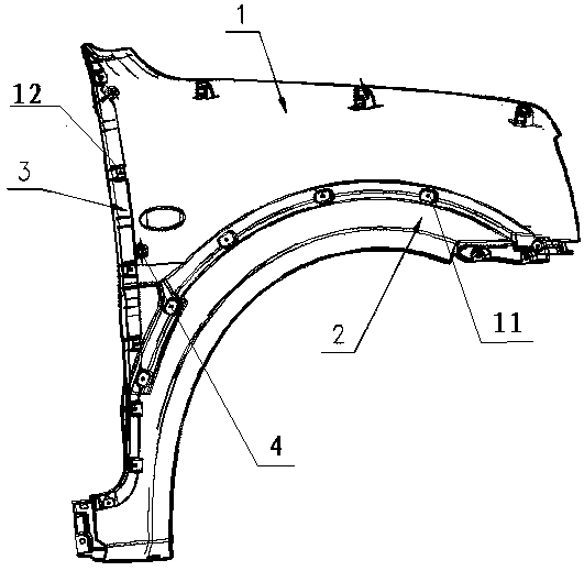 A four-wheel vehicle fender