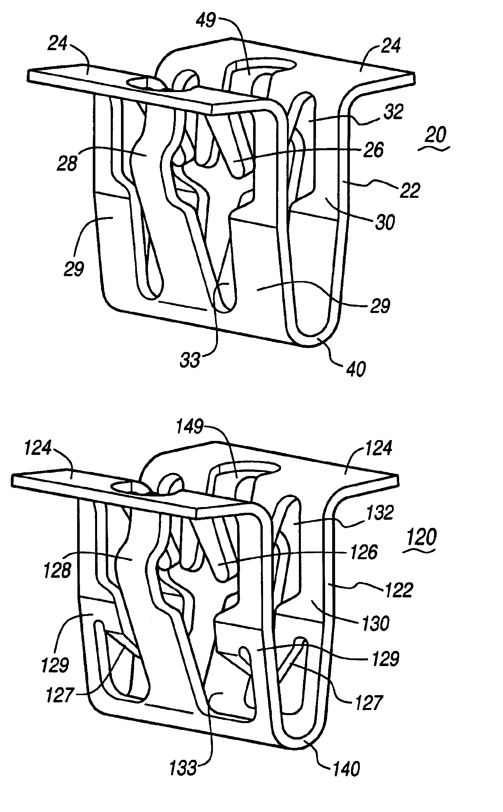 Low insertion effort U-base retainer