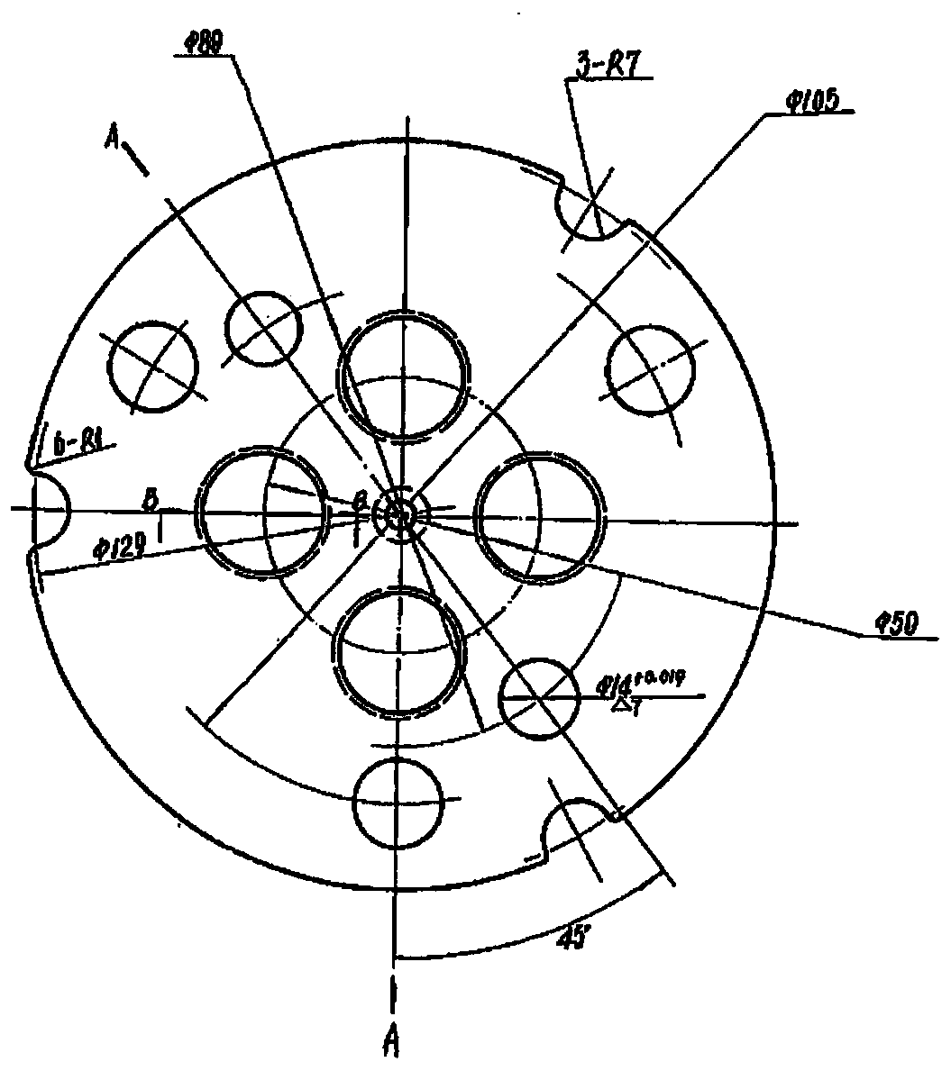 Branching device and branching method for processing high-precision multiple thread part