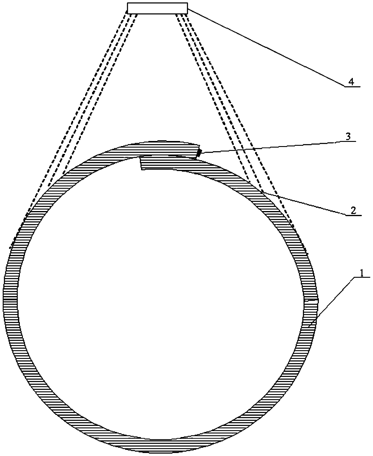 Pipe belt monitoring device and method