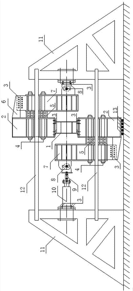 Testing and loading device for pure shear on shear type link beam