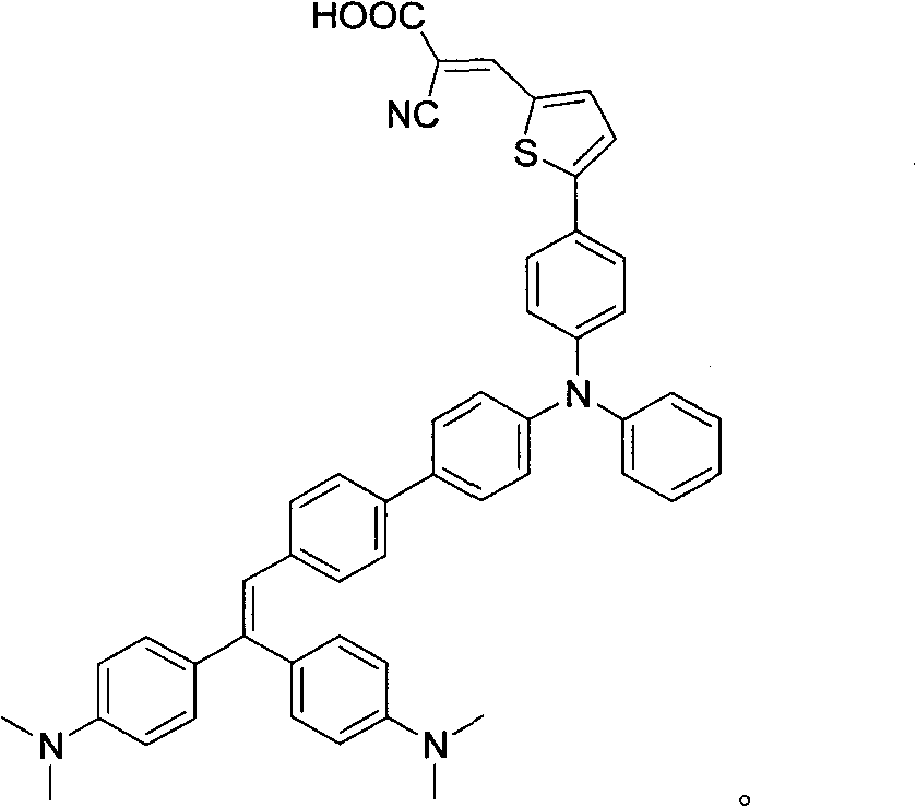 Triphenylamine organic dye with gradient power supply group and application thereof