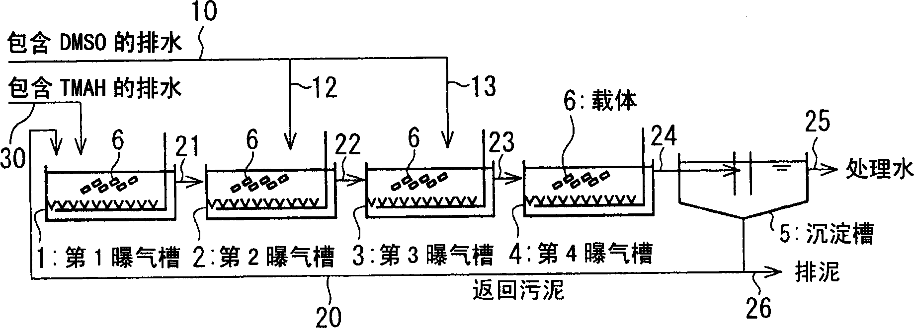 Organic sulfur compound containing water discharge apparatus