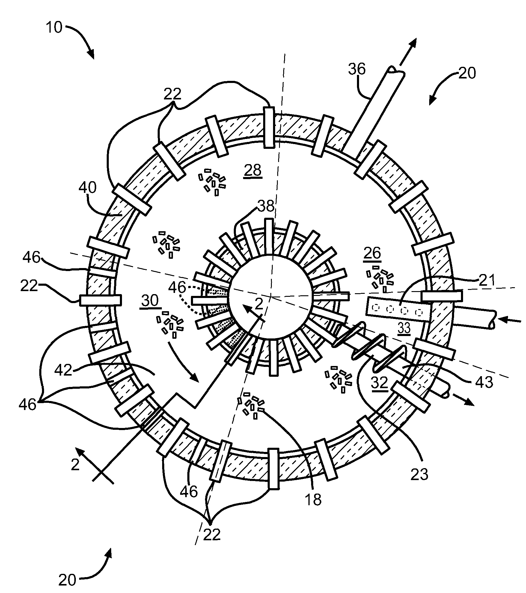 Rotary hearth furnace for treating metal oxide materials