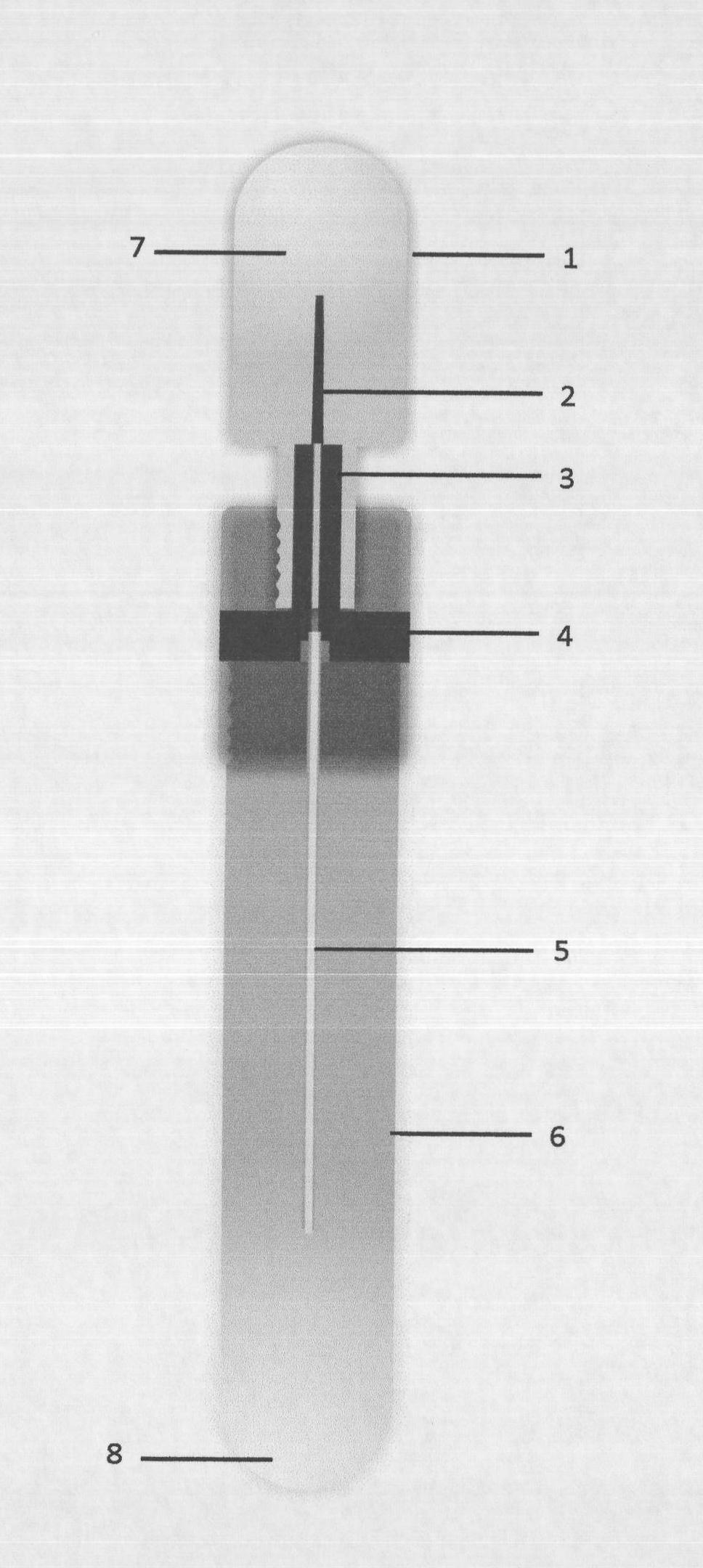 Device for detecting hydrogen peroxide and preparation method thereof