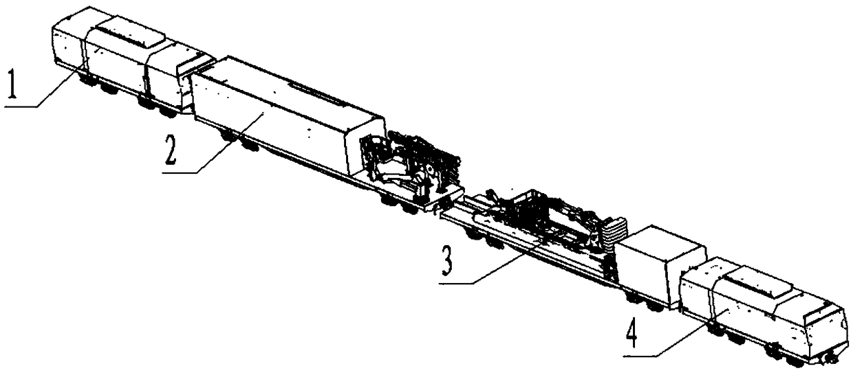 Railway tunnel repairing vehicle unit