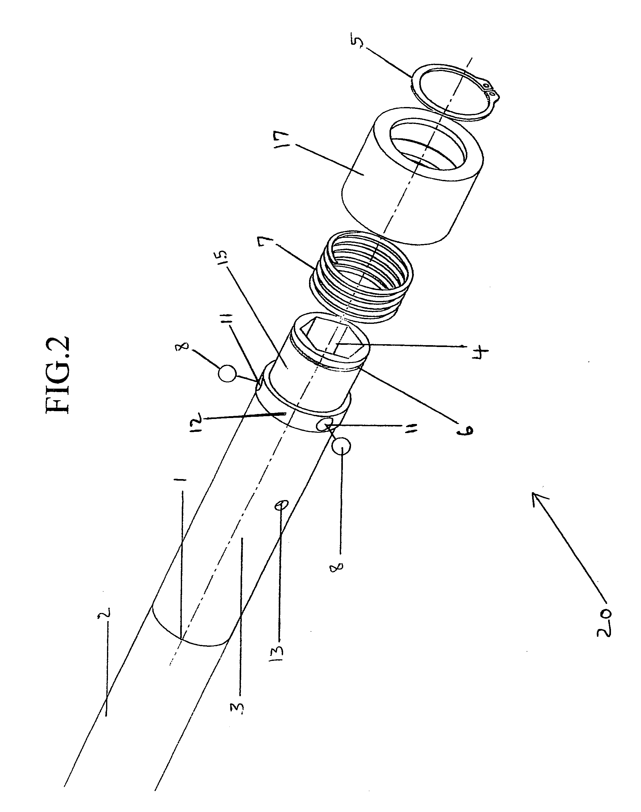 Quick disconnect assembly device for a fast, reliable and easy attachment and release of implement heads from handles on lawn and garden, house cleaning, carpentry, and painting tools / devices