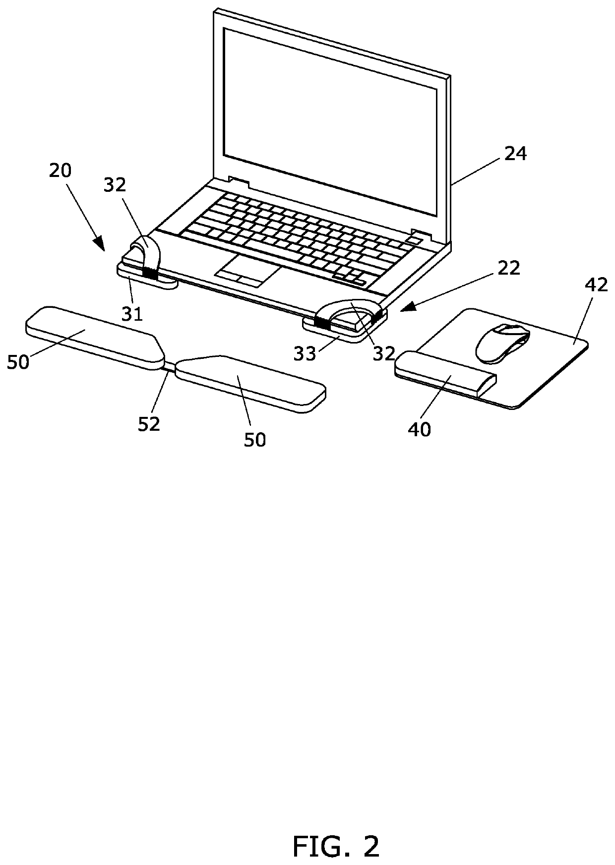 Ergonomic RF-EMF shielding kit for laptops and desktops