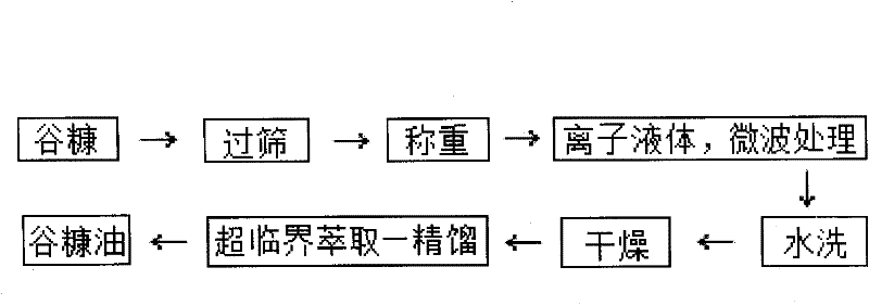 Method for extracting rice bran oil by using ionic liquid and supercritical carbon dioxide (CO2)