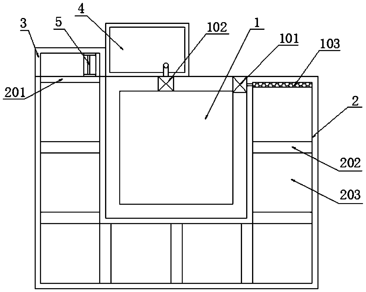 Indoor temporary rearing device and method for fry opening bait red worms