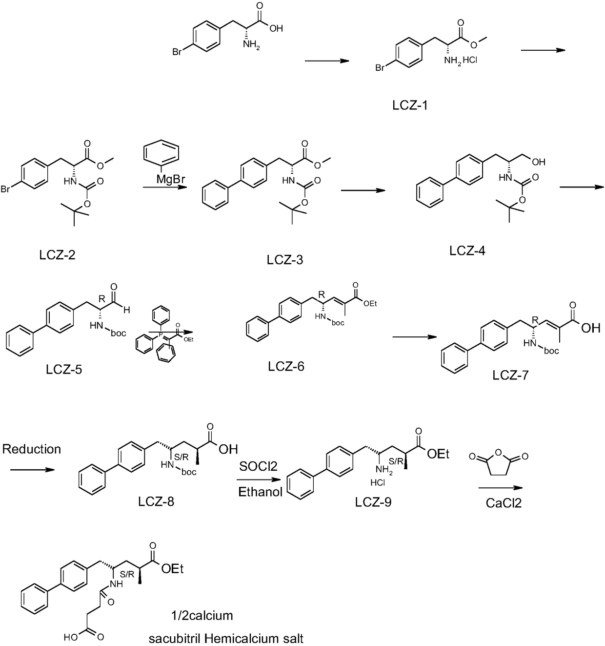 Method for synthesizing AHU377 calcium salt