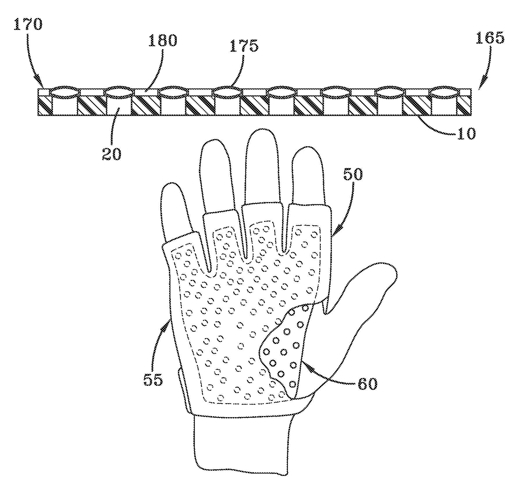 Impact and/or vibration absorbent material and protective articles making use thereof