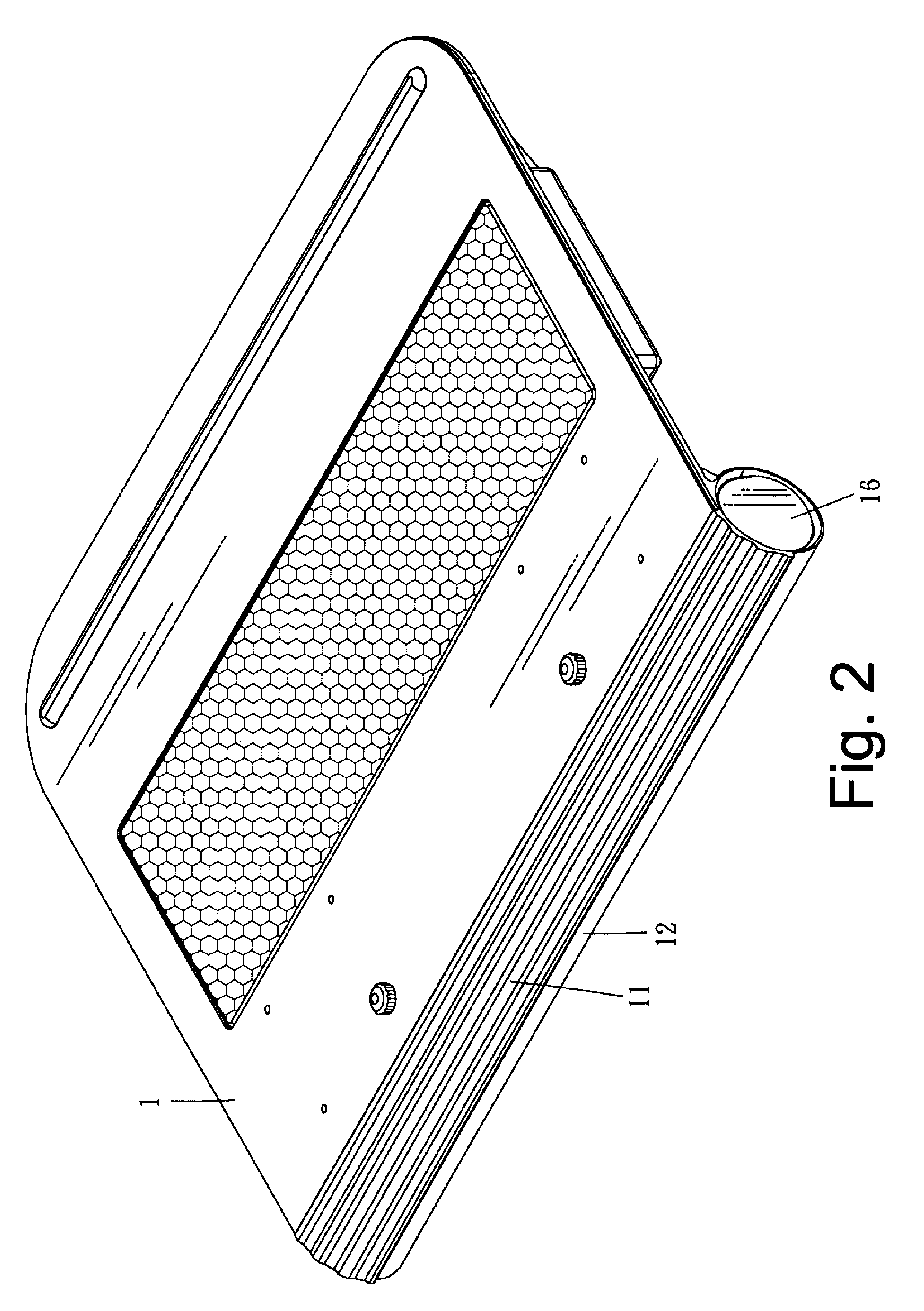 Notebook computer cooling pad with receiving box