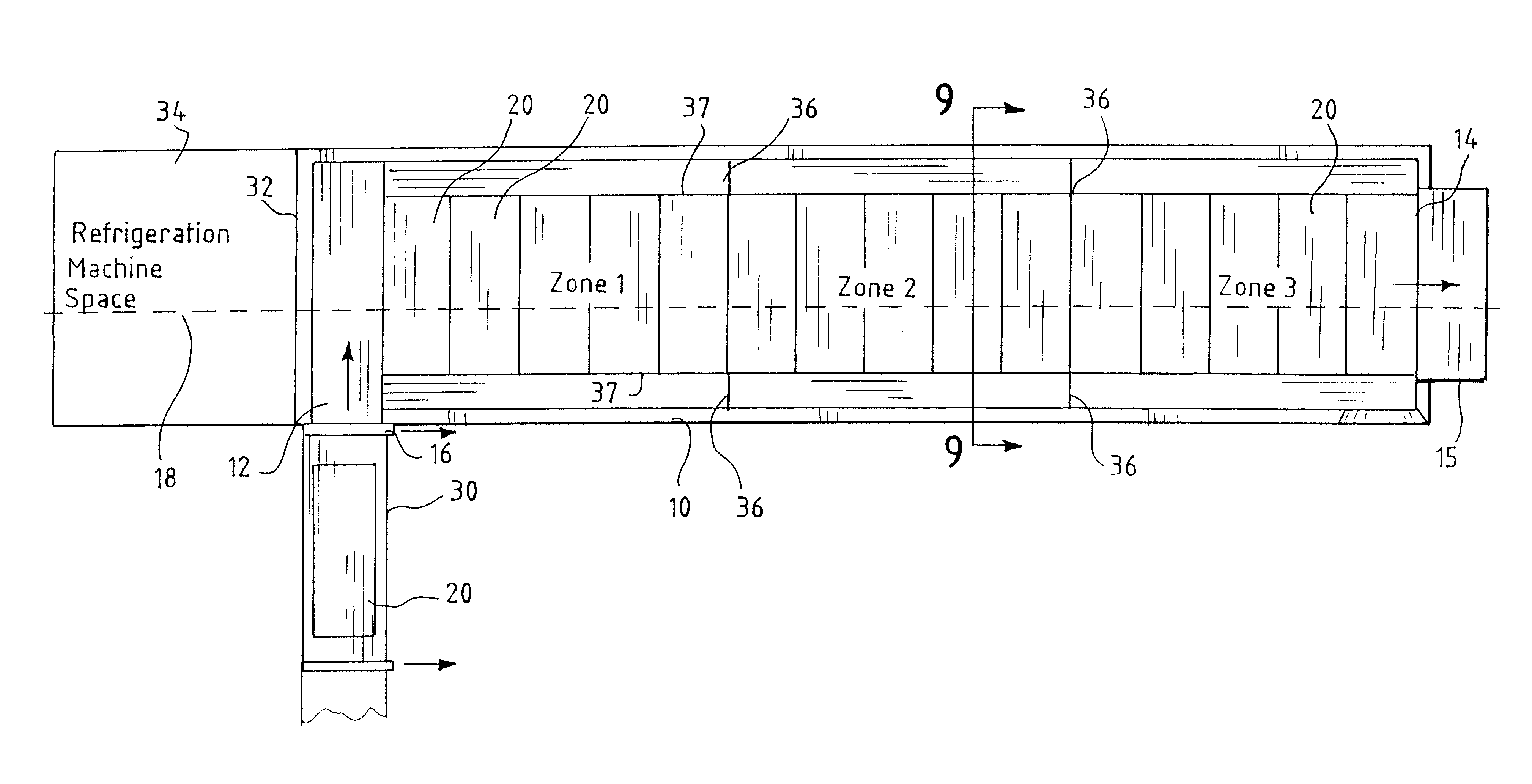 Continuous throughput blast freezer