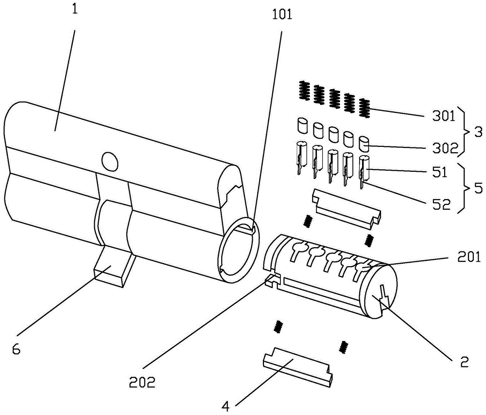 Lock cylinder with bead and piece combined coded lock balls