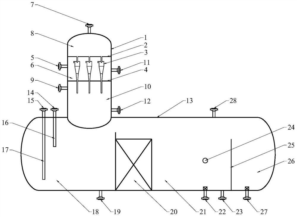 Method and device for quickly separating oil and water under high temperature and high pressure