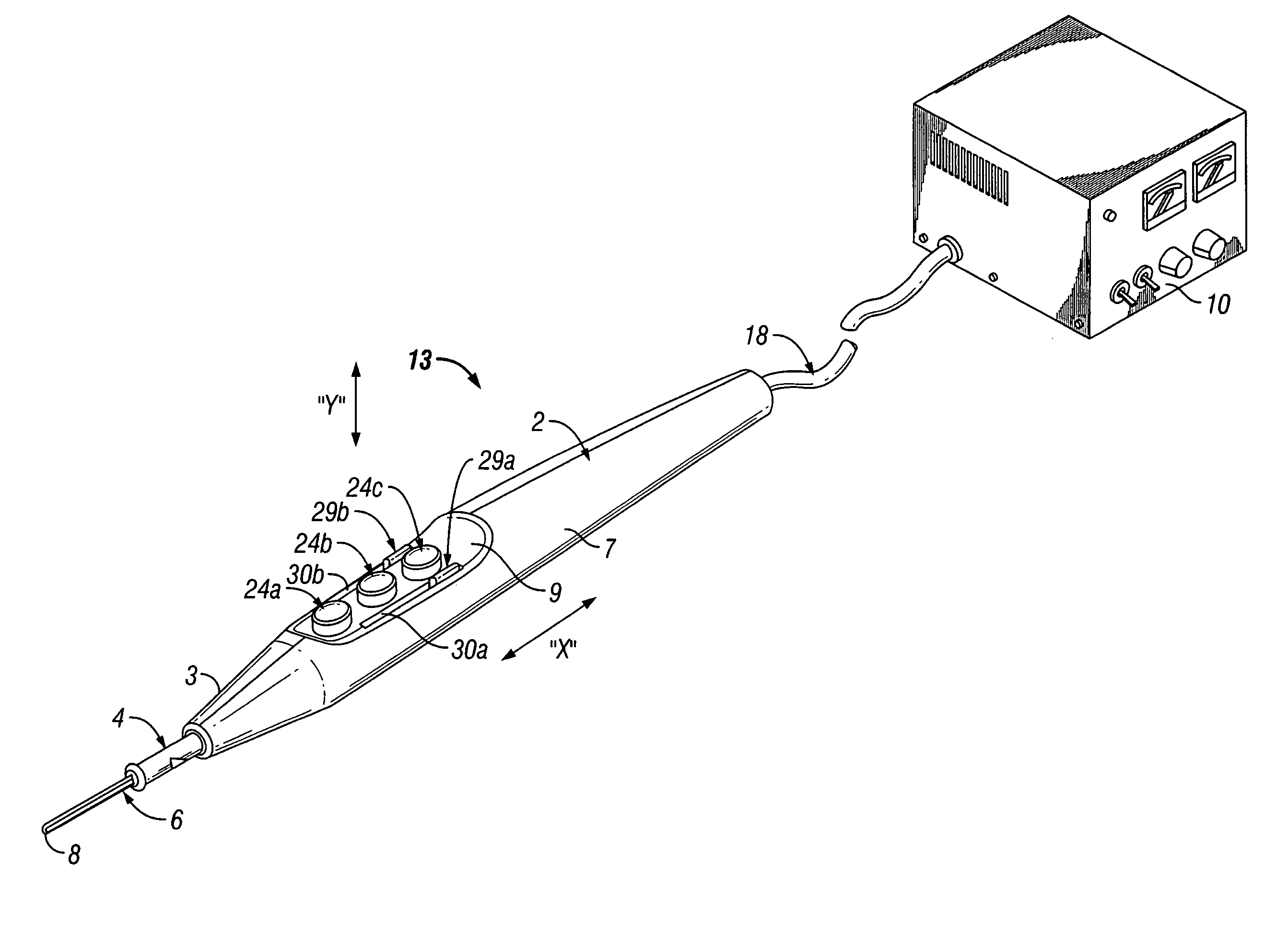 Handheld electrosurgical apparatus for controlling operating room equipment