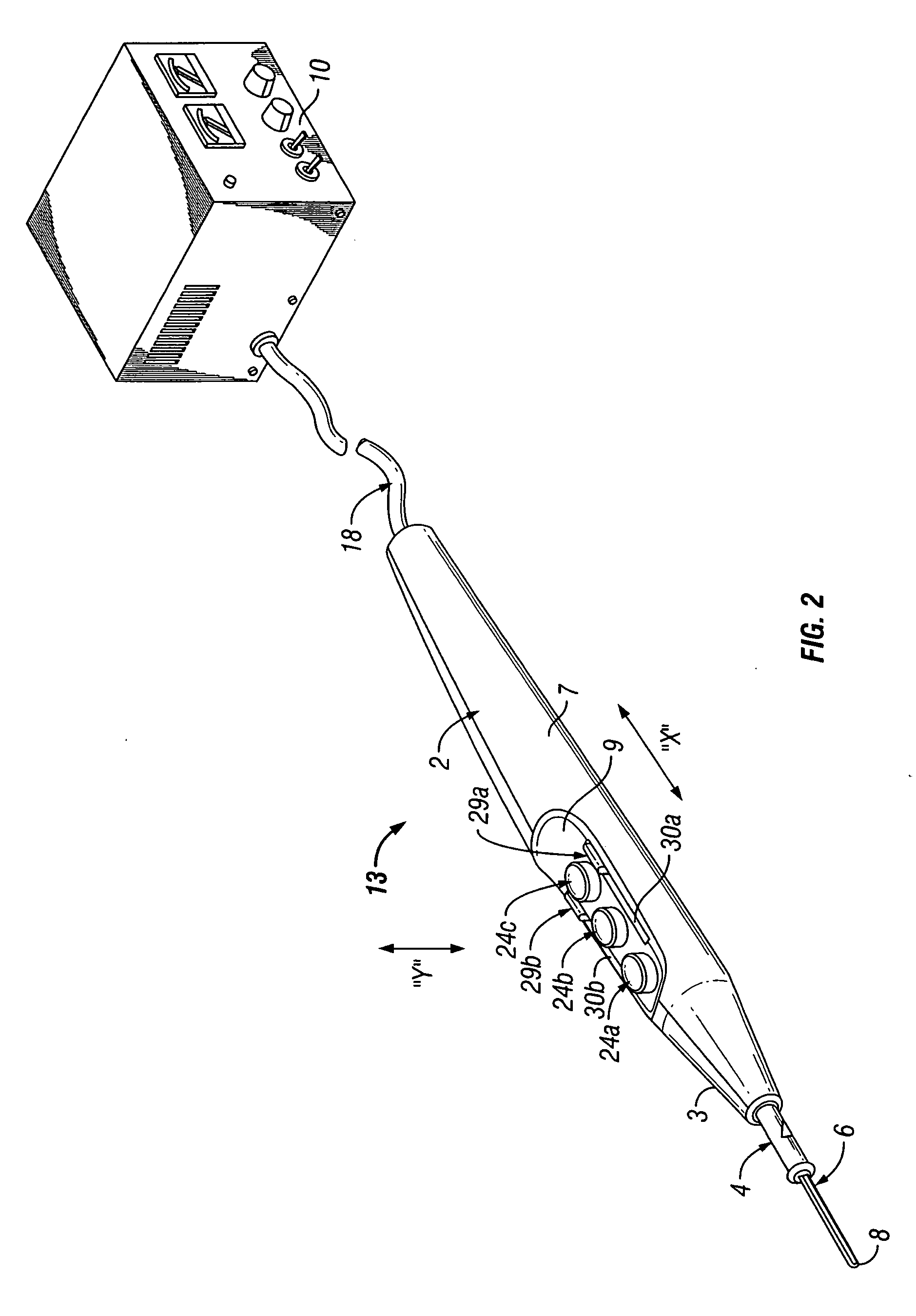 Handheld electrosurgical apparatus for controlling operating room equipment