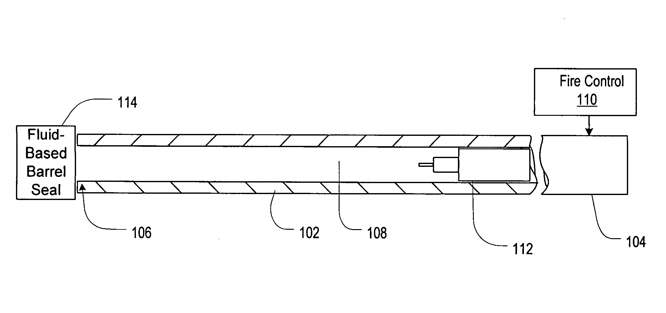 Underwater Gun Comprising a Passive Fluidic Barrel Seal