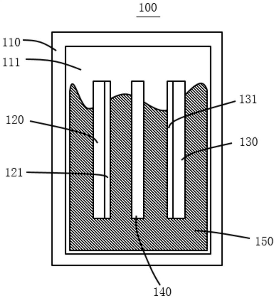 Sandwich electrode and battery