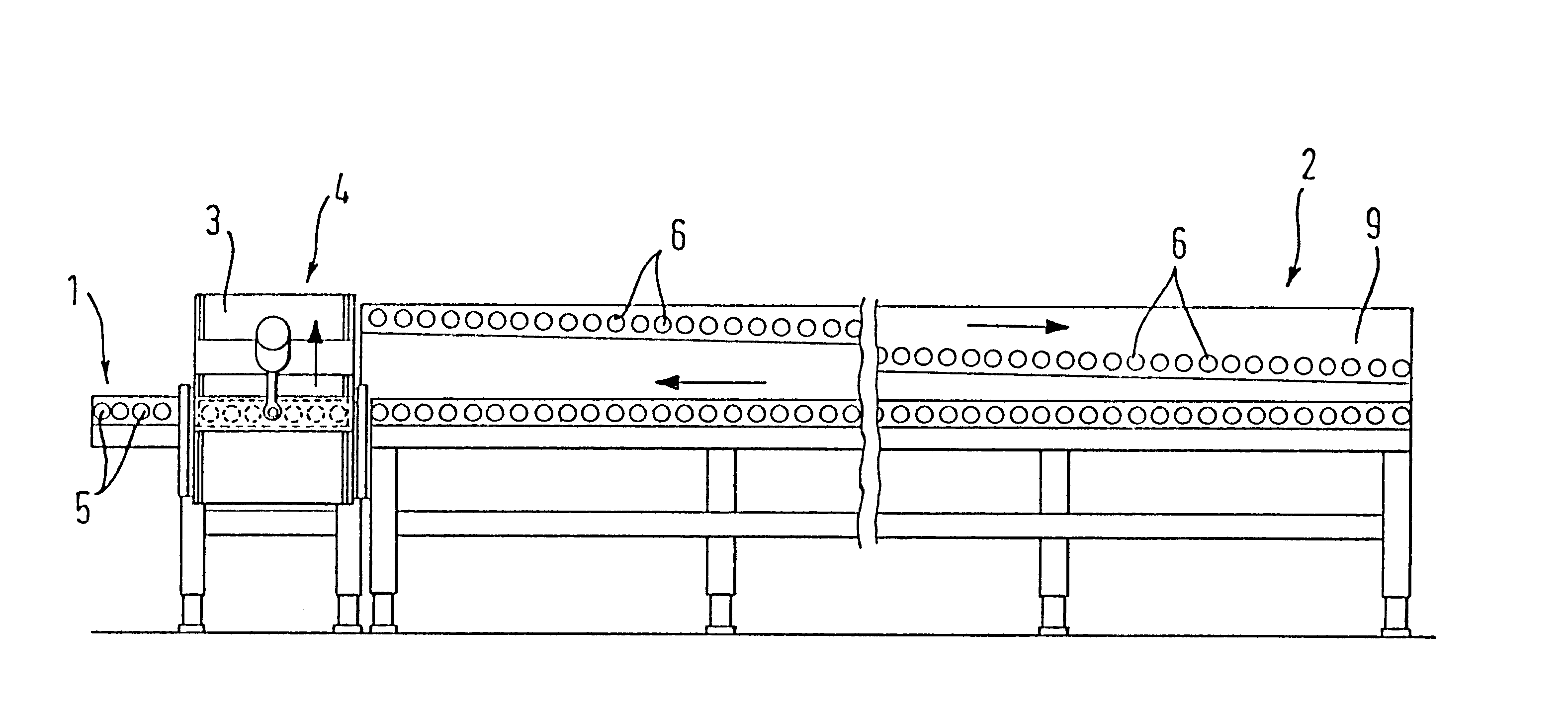 Crank drive for returning work pieces