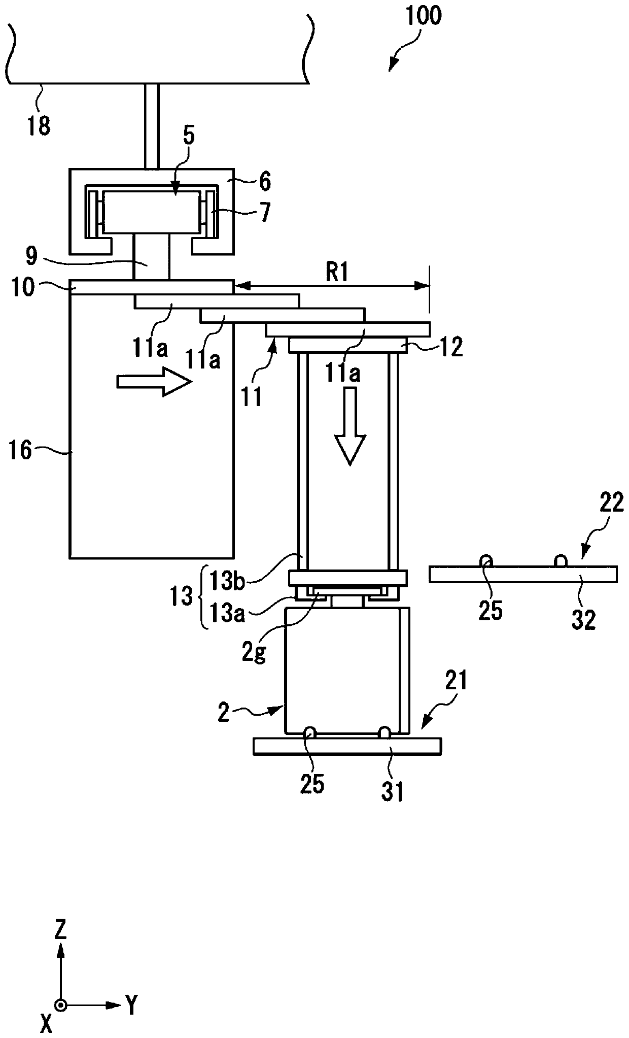 Ceiling transfer system and ceiling transfer car