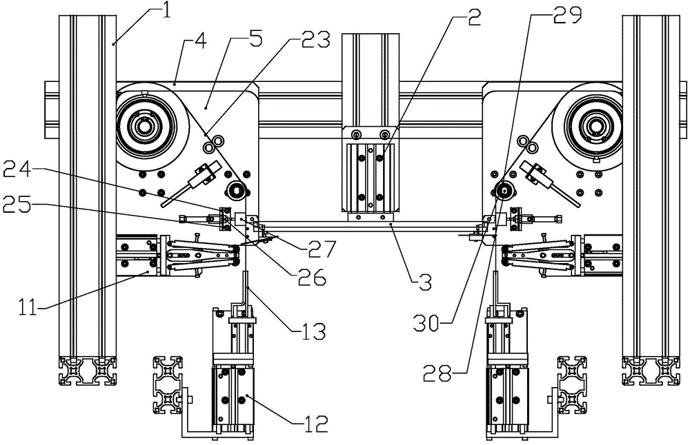 Left-side and right-side glue-sticking device for batterypiece set of lithium battery