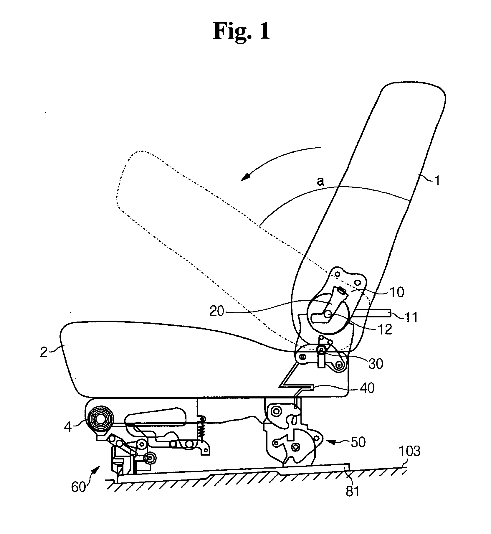 Double-foldinging seat for vehicles