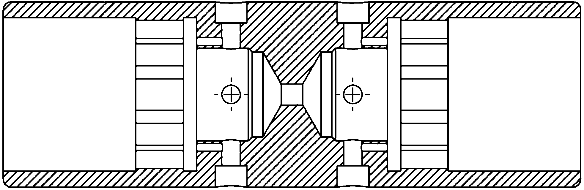 Inclined shaft section sucker rod universal joint type connecting device in ground driven oil recovery screw pump well