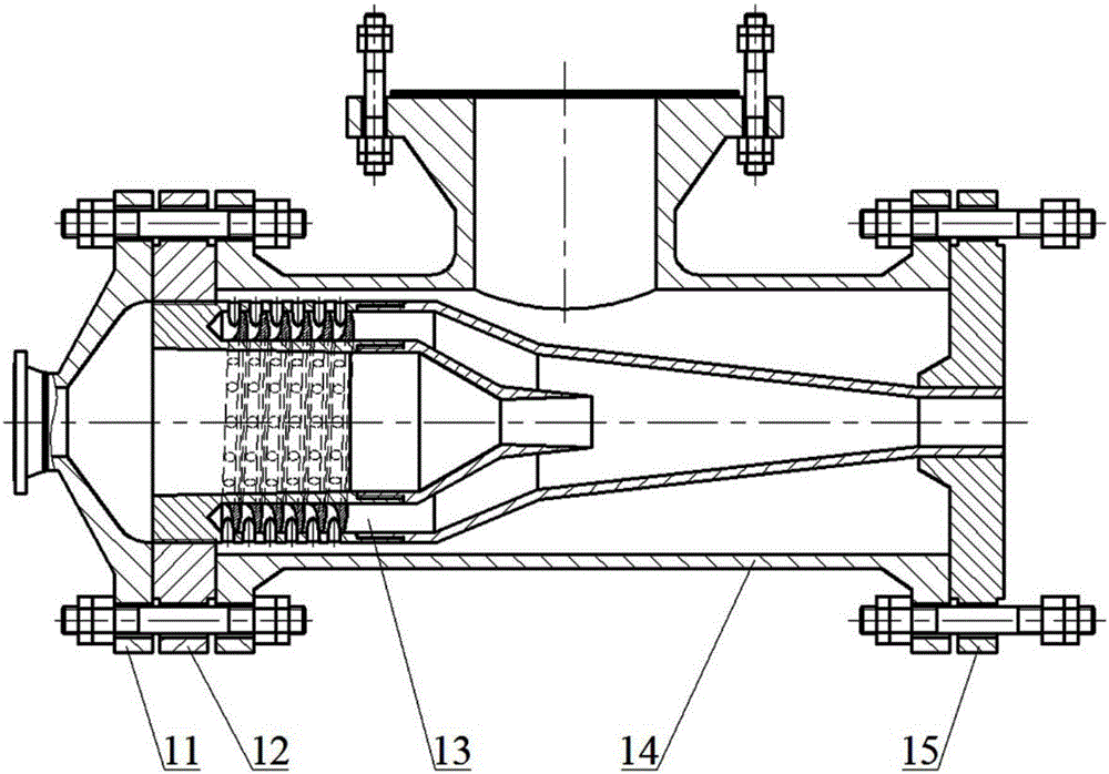 Online three-stage eddy flow dehydration device of submarine pipeline