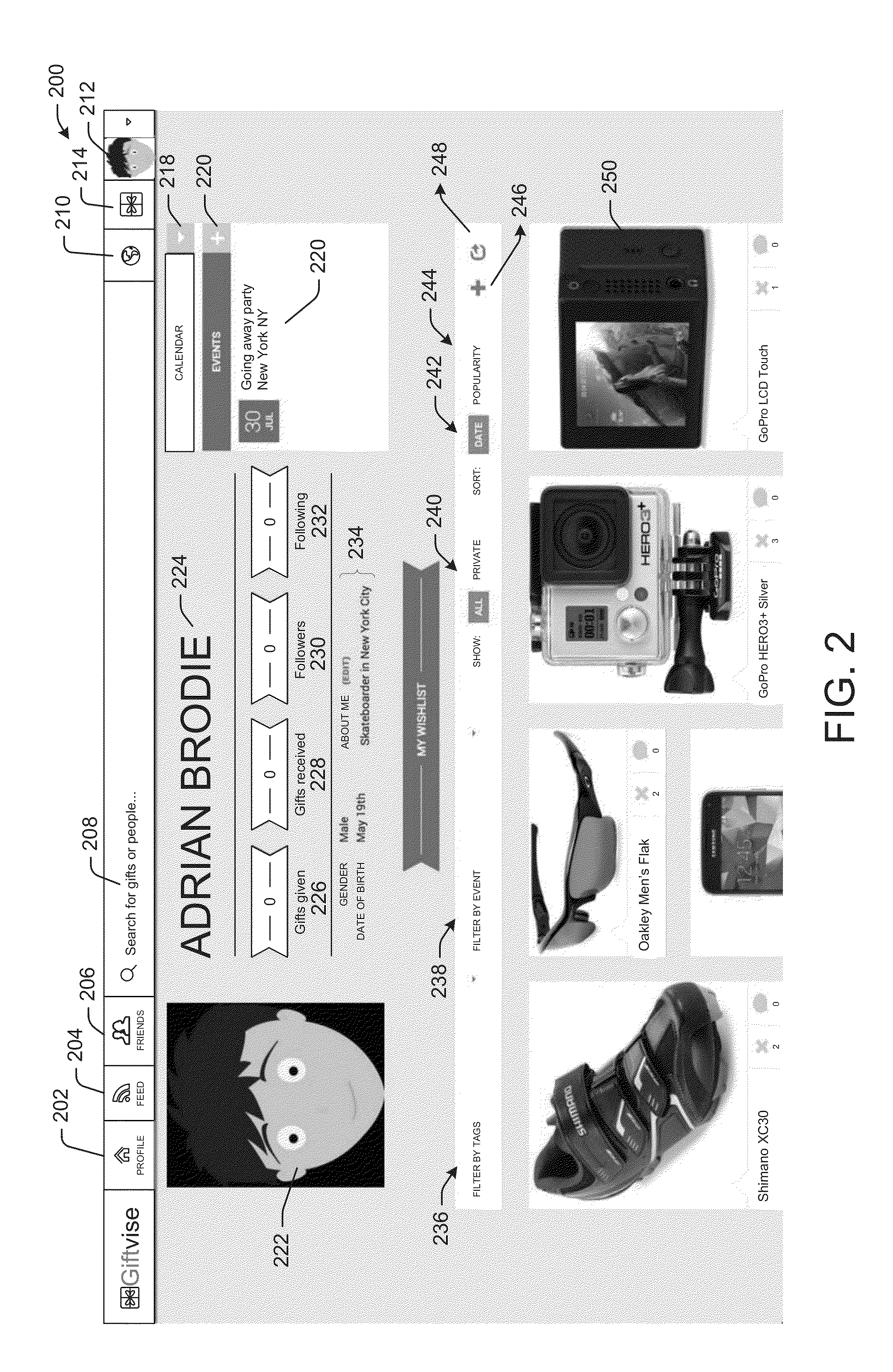 Systems and methods for event-based gift giving and receiving