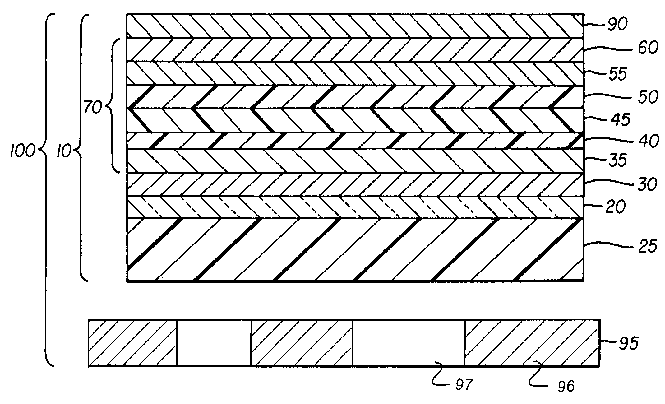 Light emitting devices with patterned angular color dependency