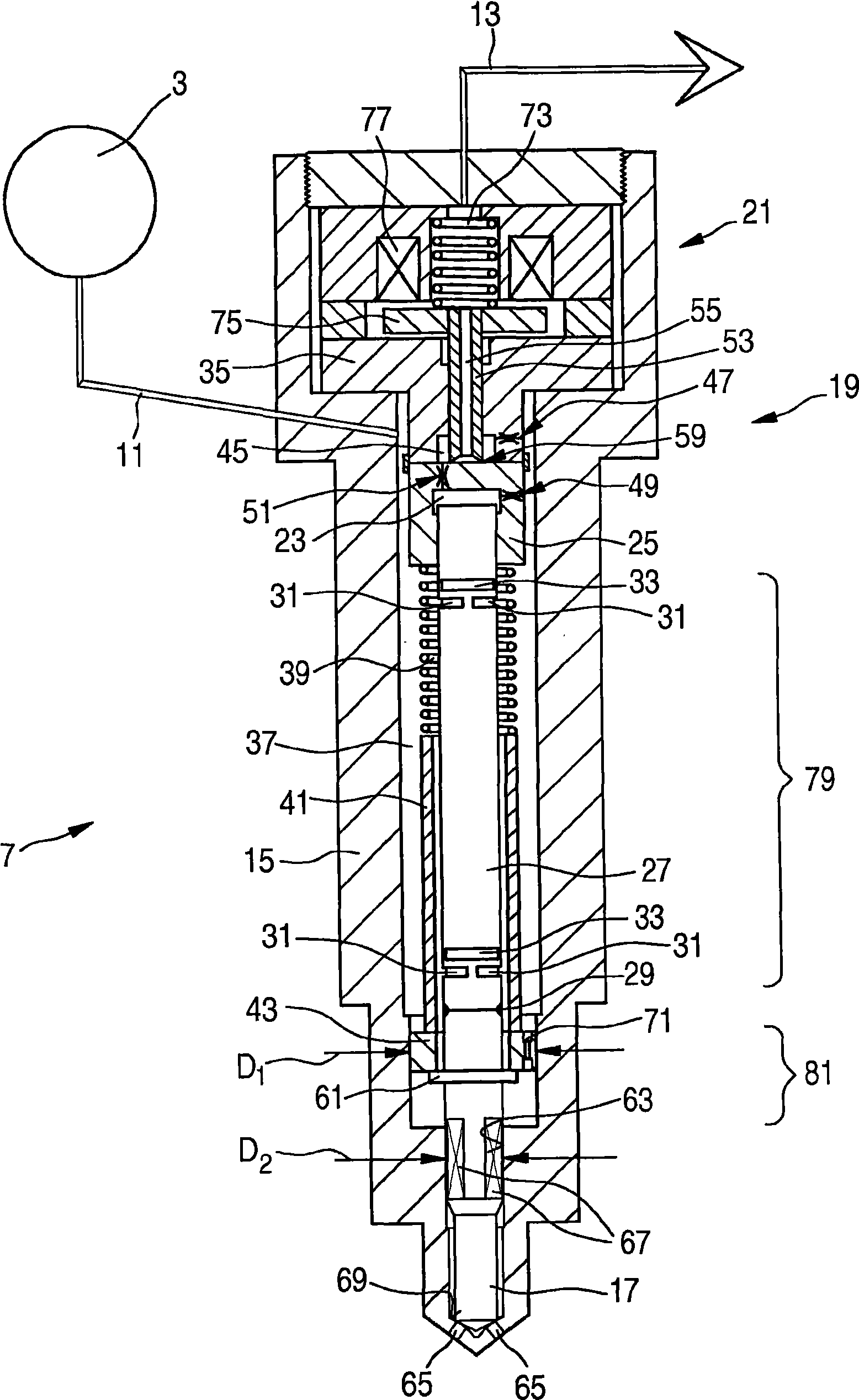 Injector for a fuel injection system