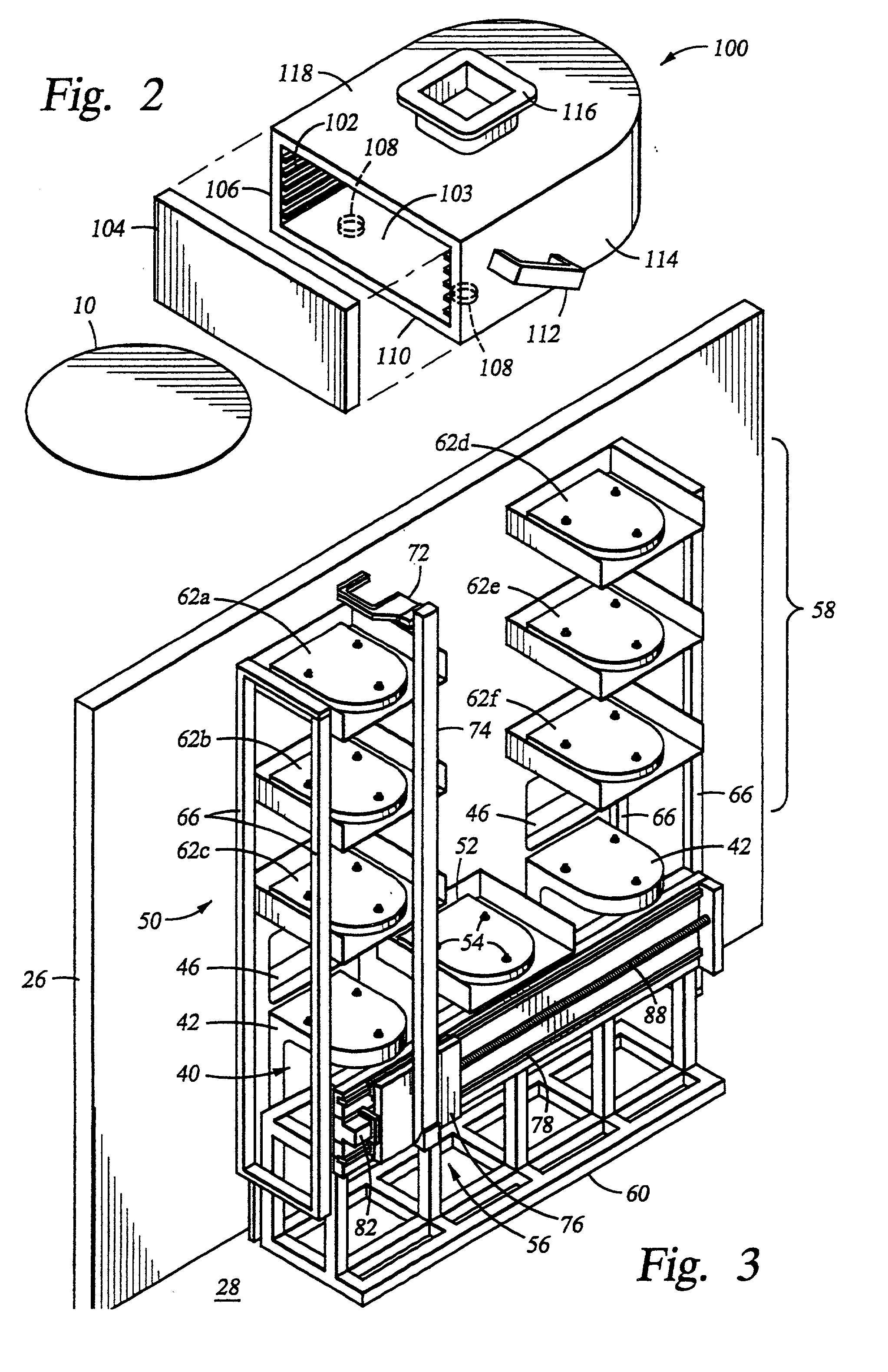 Apparatus for storing and moving a cassette