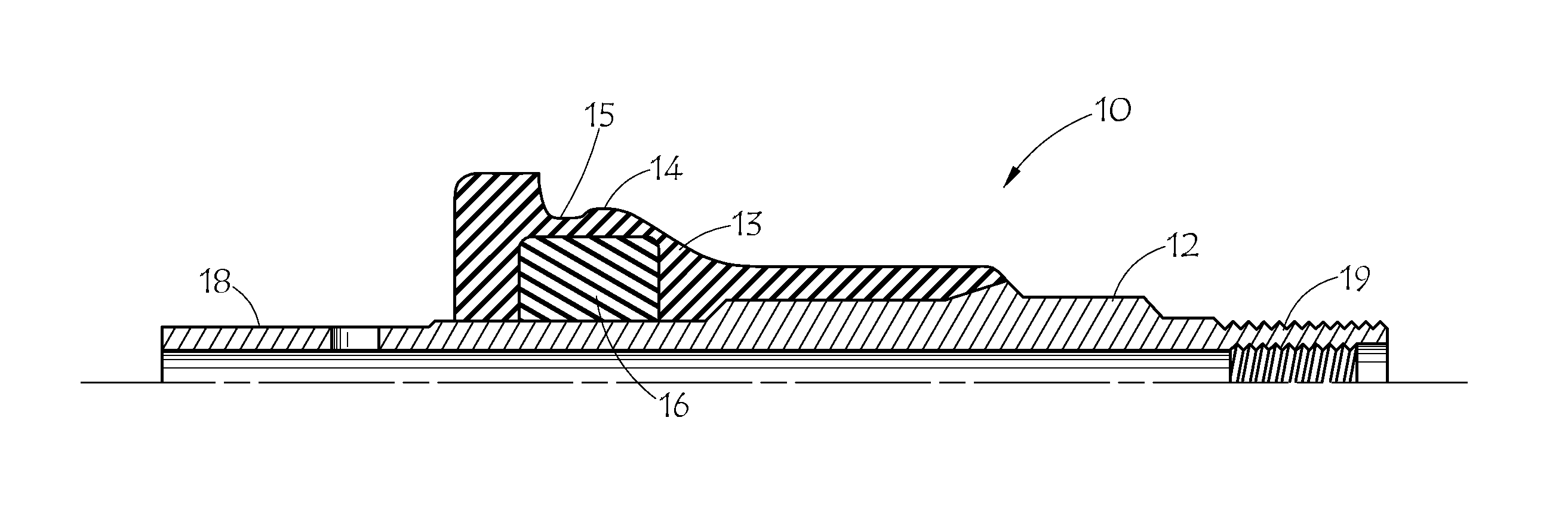 Rubber composition and design for snap-in tire valve