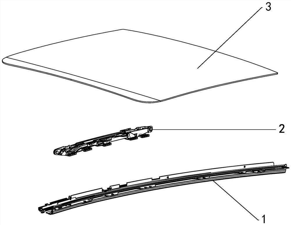 Panoramic sunroof assembly and working method thereof