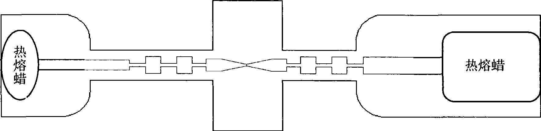 Fixed mounting method of hot melt wax double heating of micro-dimension superconduction tunnel junction