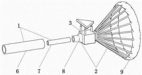 Fuel giving machine active search type aerial refueling auxiliary device for aircrafts