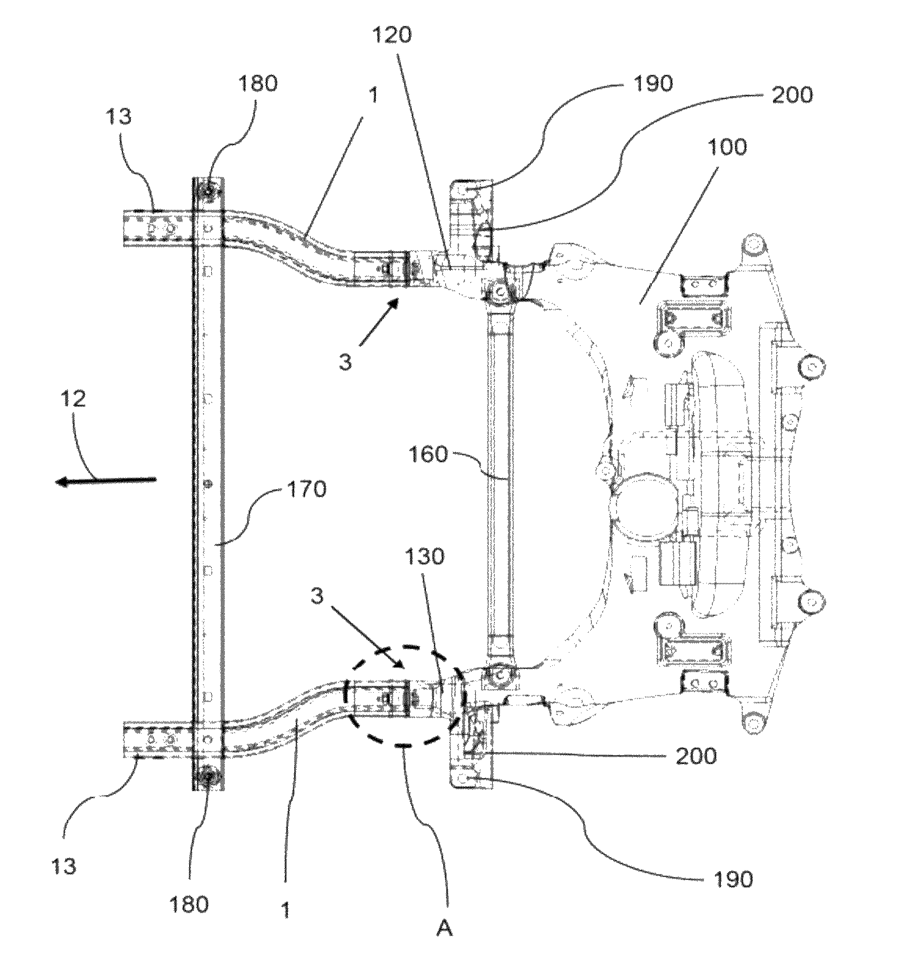 Crash structure for attachment to a front subframe for a motor vehicle