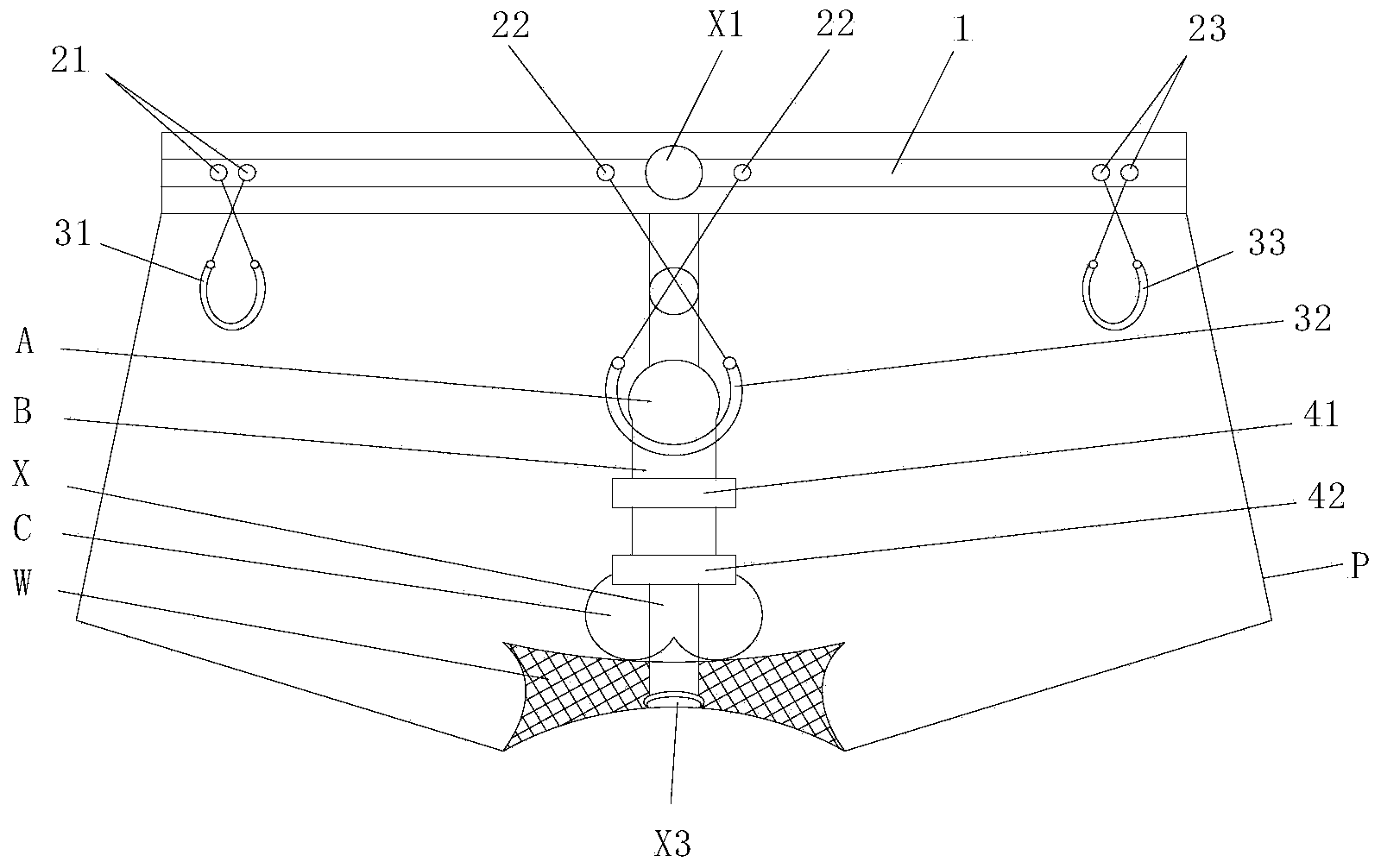 Multi-combined and full-function universal underpants and use method thereof