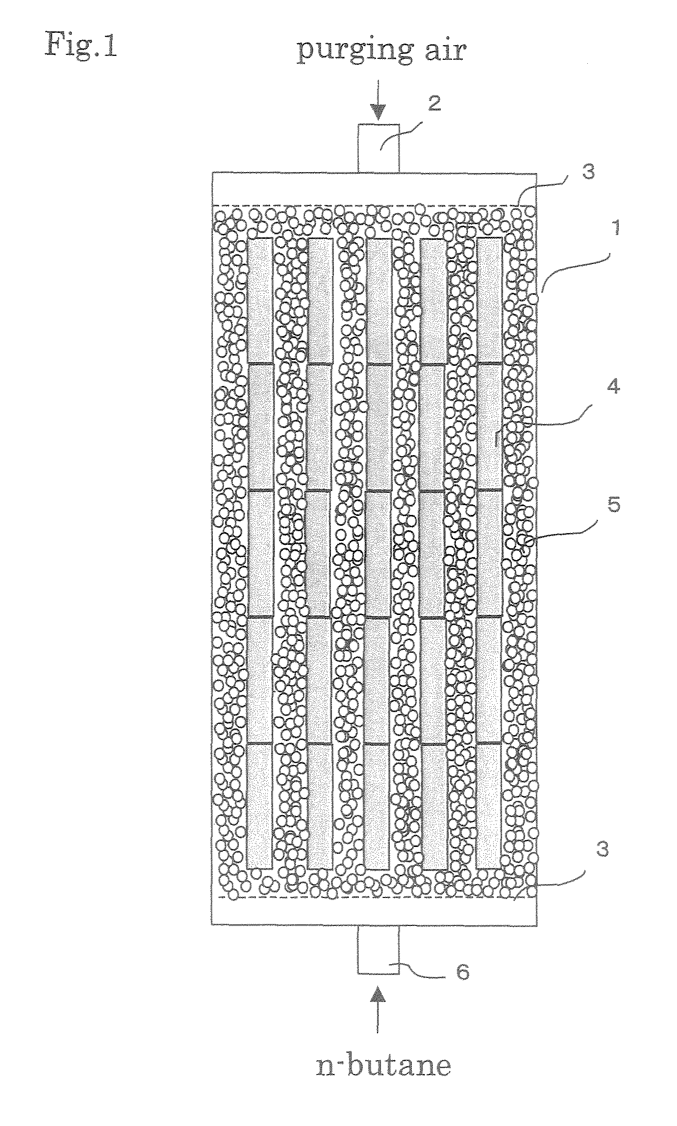 Evaporated fuel gas adsorbent, evaporated fuel gas trapping apparatus, active carbon and process for producing the same