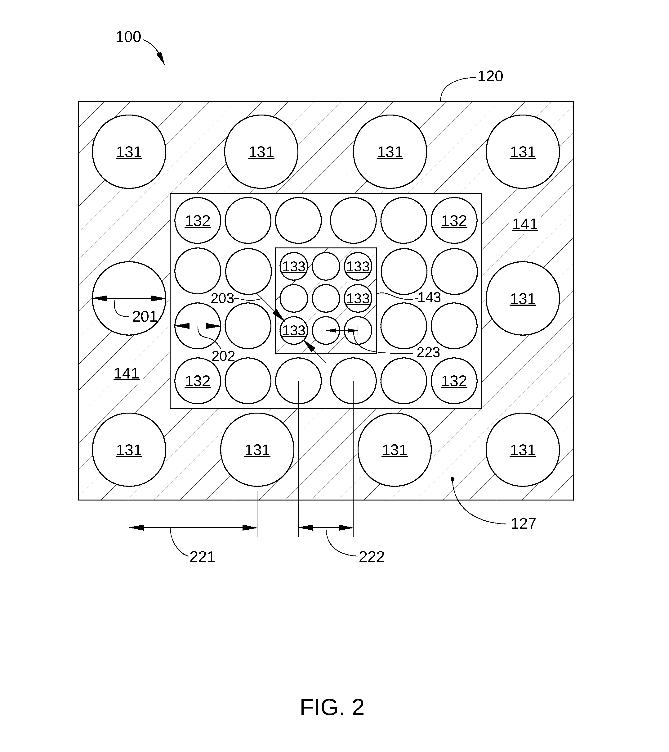 Microelectronic package with stress-tolerant solder bump pattern