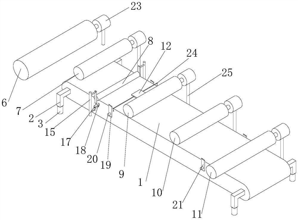 Film covering device for bathroom waterproof composite floor production