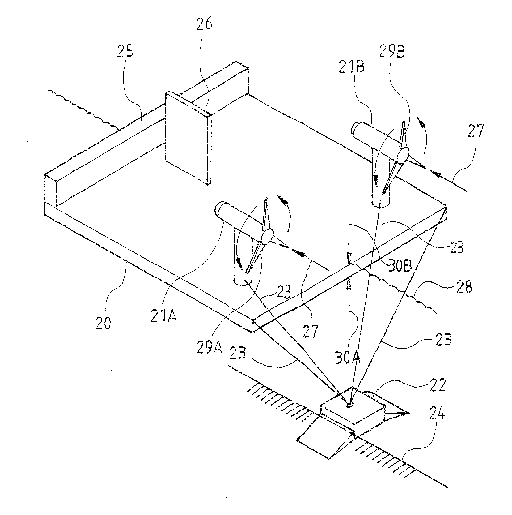 Device of Floating Wind Turbine Capable of Counterbalancing Torques Therein