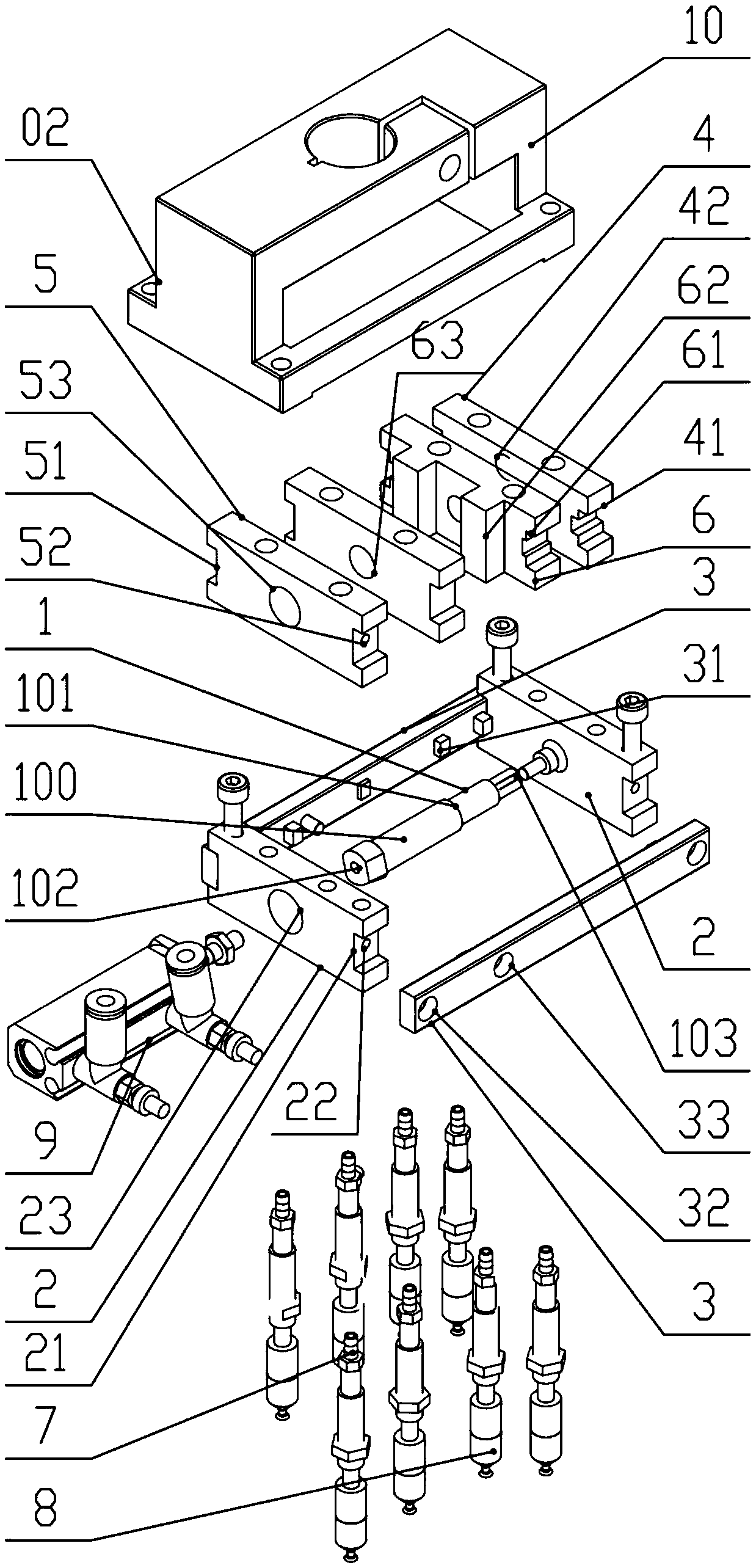 Novel suction head variable in spacing and packaging machine using same