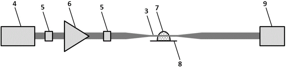 Method for efficient deposition of tungsten sulfide on side surface of tapered optical fiber