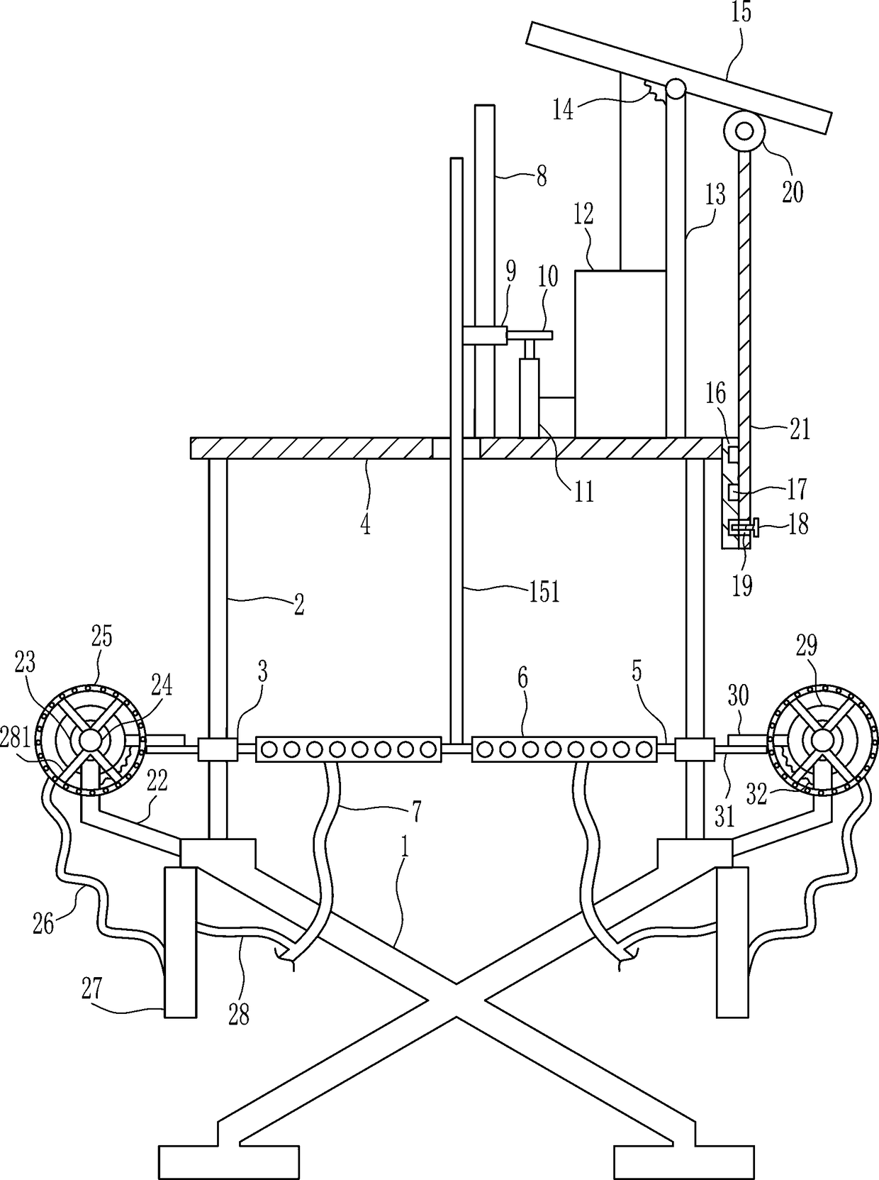 Atomized sprinkling water and dust falling device for road and bridge construction site