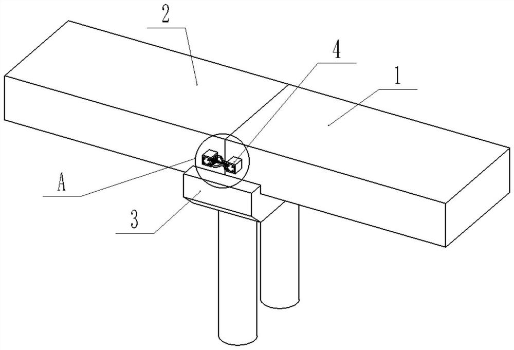 Synchronous limit and anti-drop beam device based on energy dissipation structure