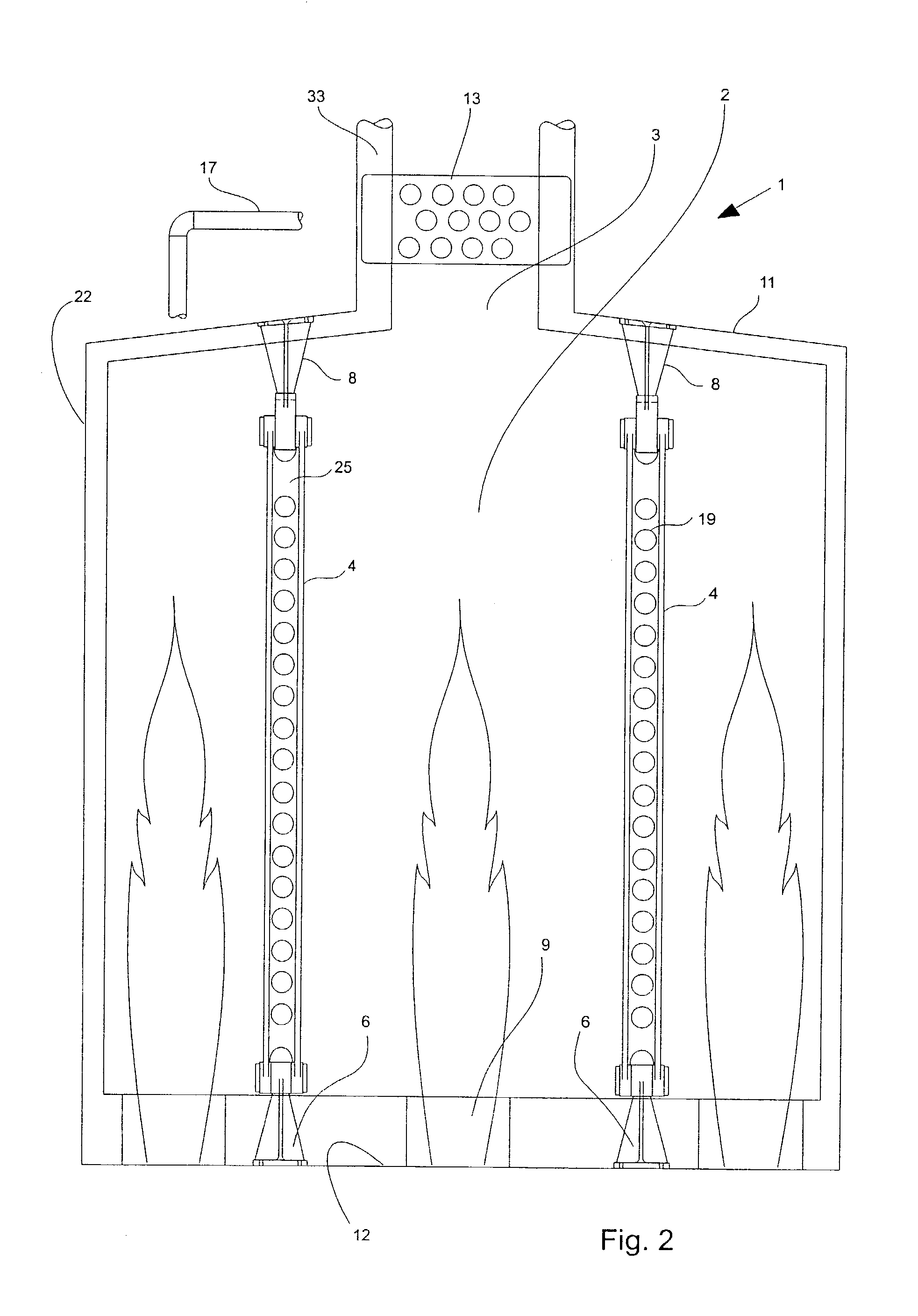 Double-fired processing furnace